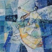 Amor Azul, Acrílico 40 x 40 cms. 2002