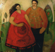 Don Manuel y Doña Rosita, Acrílico 1.30 x 1.30 mtrs. 2006