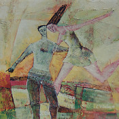 Saltar de Alegría!, acrílico 40 x 40 cms. 2002