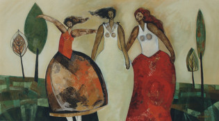 Las Tres Hermanas, Acrílico 70 x 110 cms. 2006